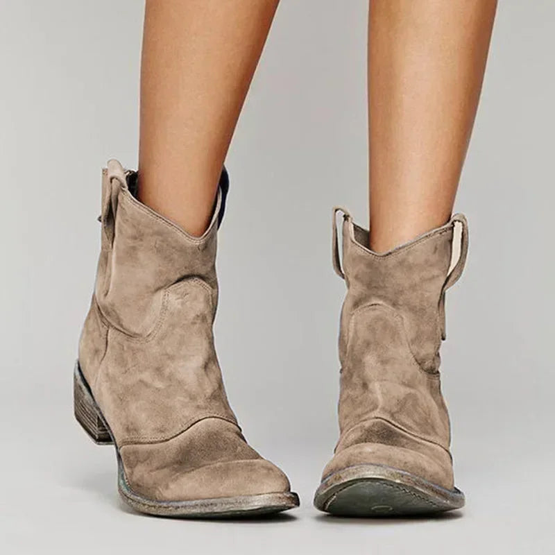 Cowboy Stiefeletten Damen Wildlederoptik