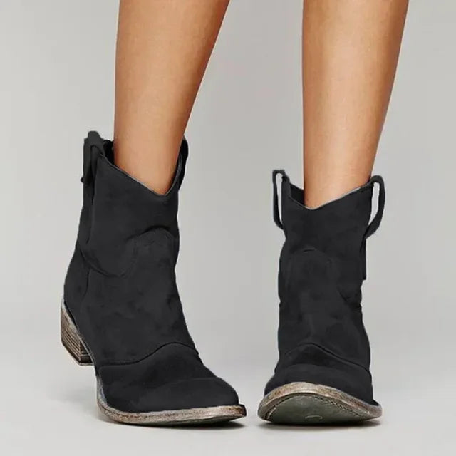 Cowboy Stiefeletten Damen Wildlederoptik