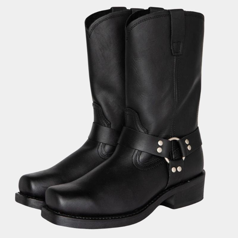 Cowboystiefel mit Riemen und Blockabsatz – Ansicht 4