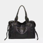 Vintage Look Schultertasche Damen mit Reißverschluss