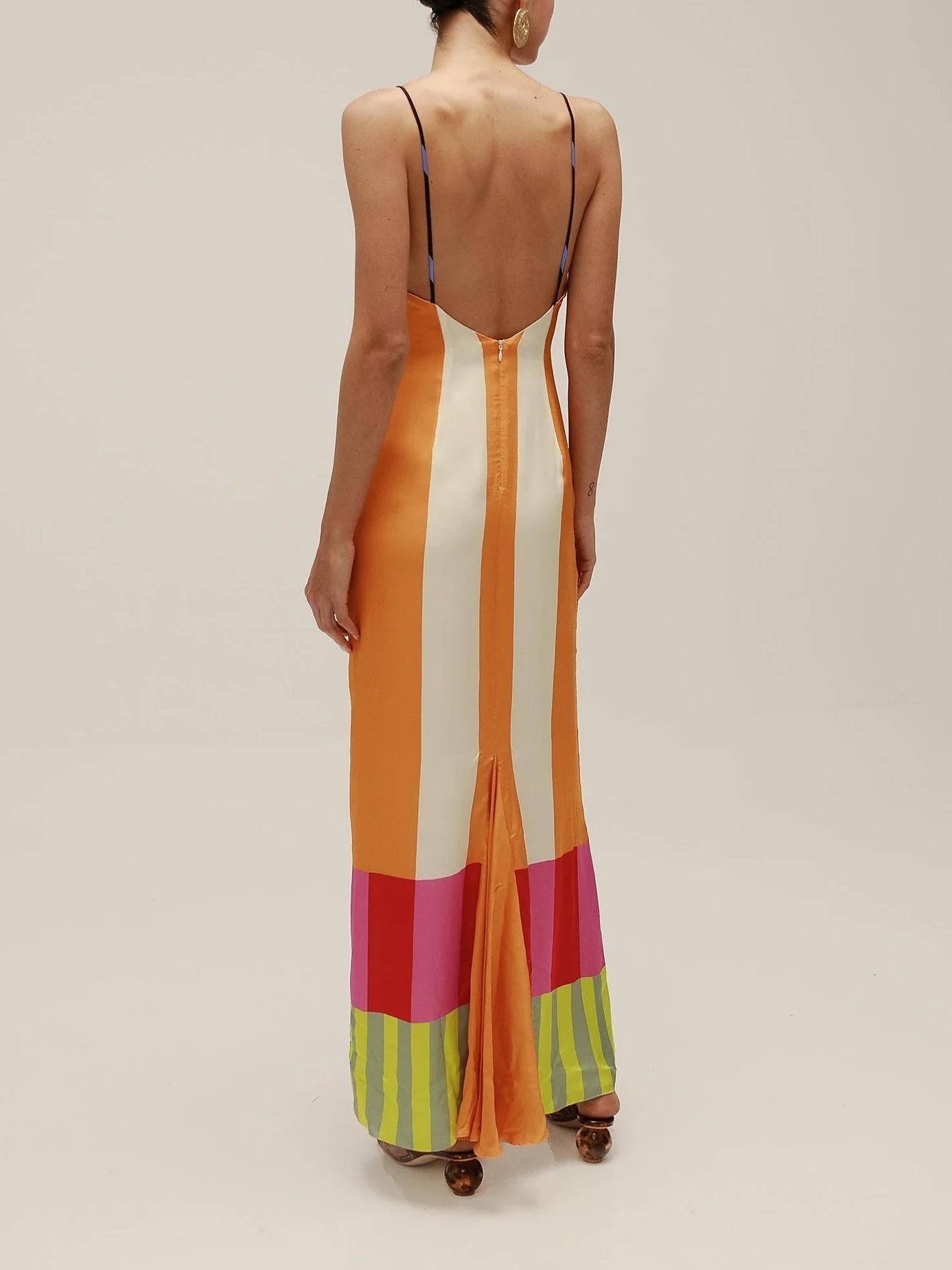 Elegantes Sommerkleid Damen gestreift Spaghettiträger