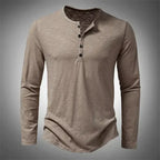 Herren Henley-Shirt langarm mit Knopfleiste