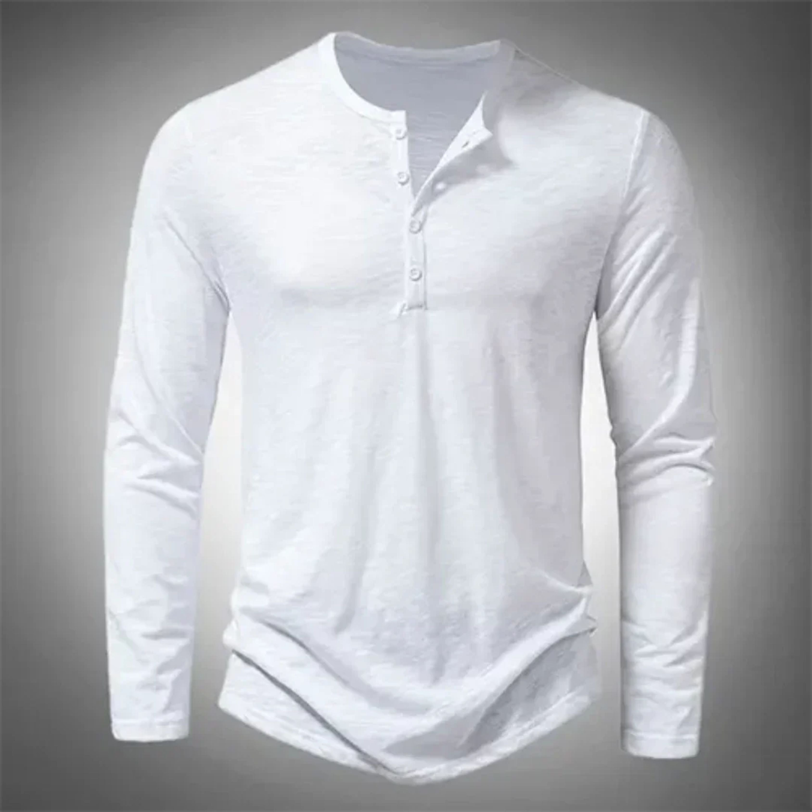 Herren Henley-Shirt langarm mit Knopfleiste – Ansicht 5