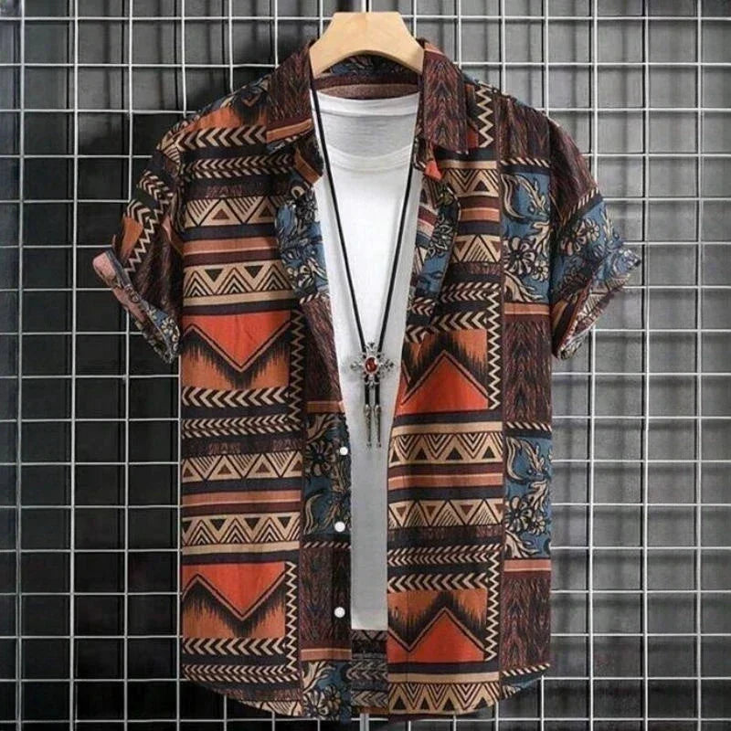 Hawaii Hemd Herren Kurzarm gemustert