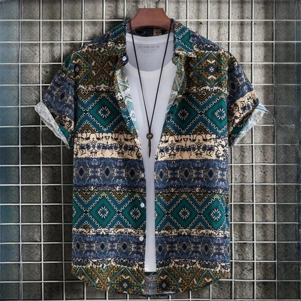 Hawaii Hemd Herren Kurzarm gemustert – Ansicht 3