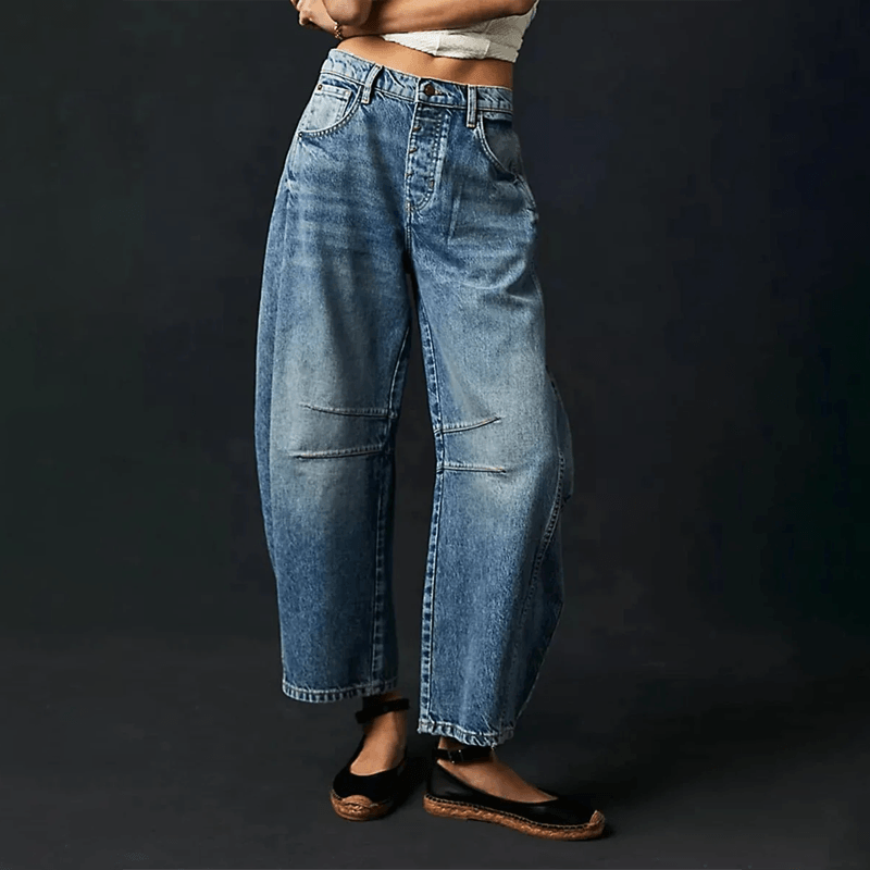 Jeans Damen Hohe Taille locker