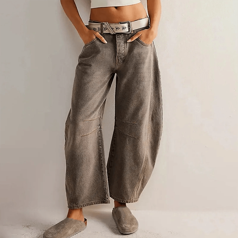 Jeans Damen Hohe Taille locker