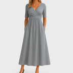 Sommerkleid Damen Midi V-Ausschnitt