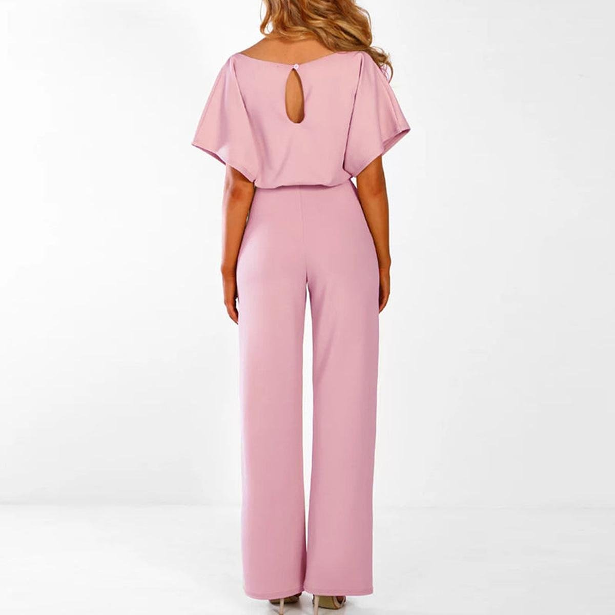 Jumpsuit Damen Kurzarm mit Gürtel