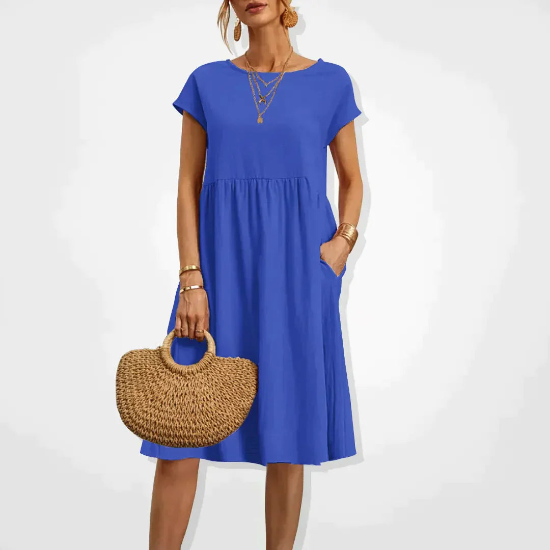 Sommerkleider Damen Kurzarm mit Taschen – Ansicht 9