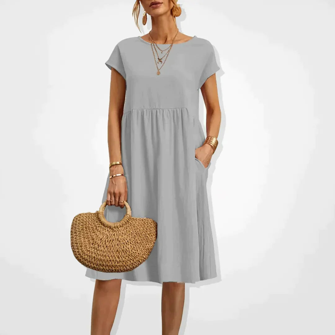 Sommerkleider Damen Kurzarm mit Taschen – Ansicht 6
