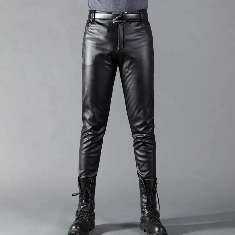 Lederhosen Stretch Kunstleder Slim Fit