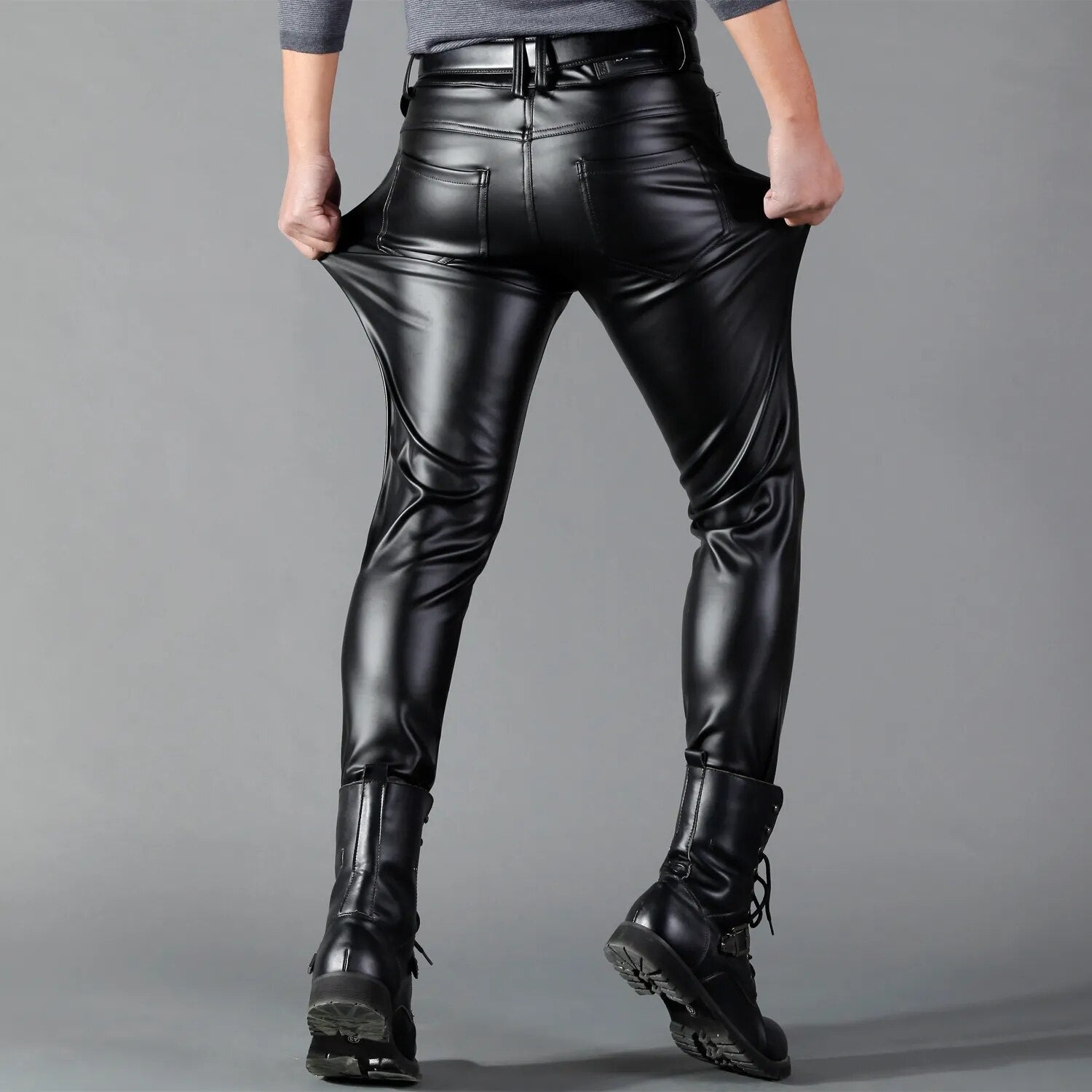 Lederhosen Stretch Kunstleder Slim Fit