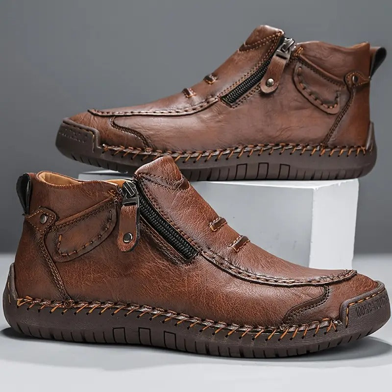 Orthopädische Lederschuhe Herren mit Reißverschluss