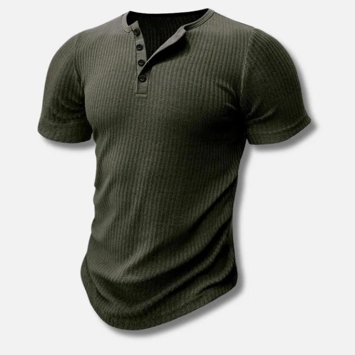 Herren-Henley-Shirt kurzarm mit Knopfleiste – Ansicht 3