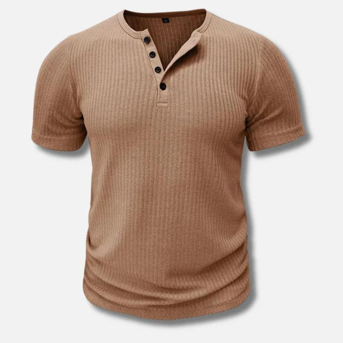 Herren-Henley-Shirt kurzarm mit Knopfleiste – Ansicht 4