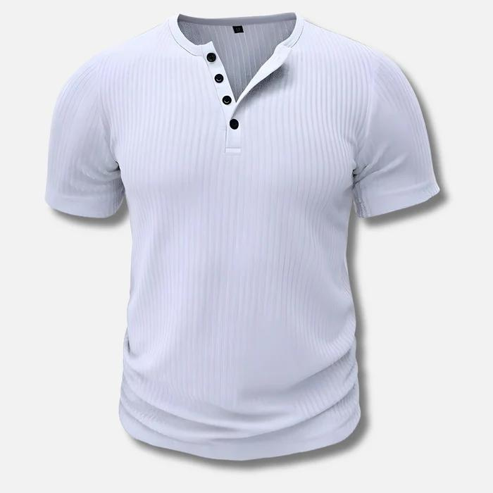 Herren-Henley-Shirt kurzarm mit Knopfleiste
