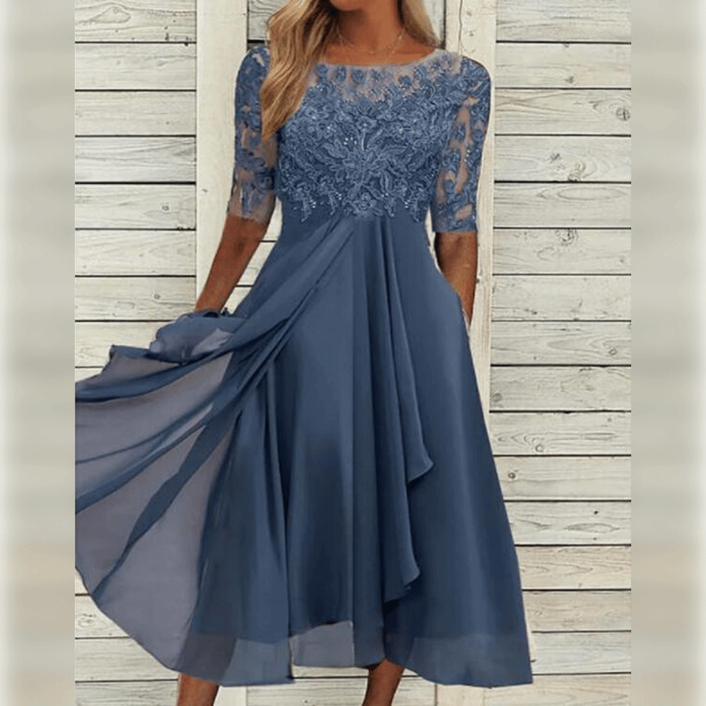 Damen Sommer Elegantes Midi Kleid
