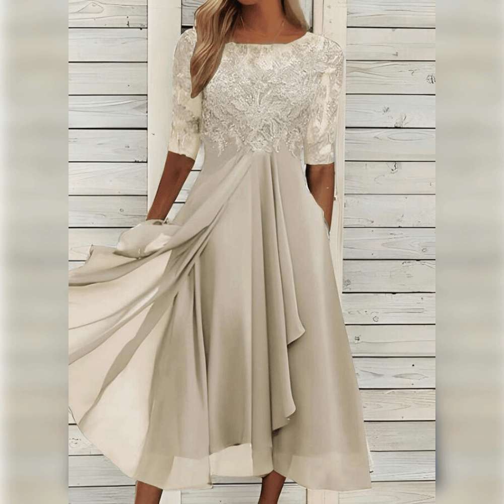 Damen Sommer Elegantes Midi Kleid
