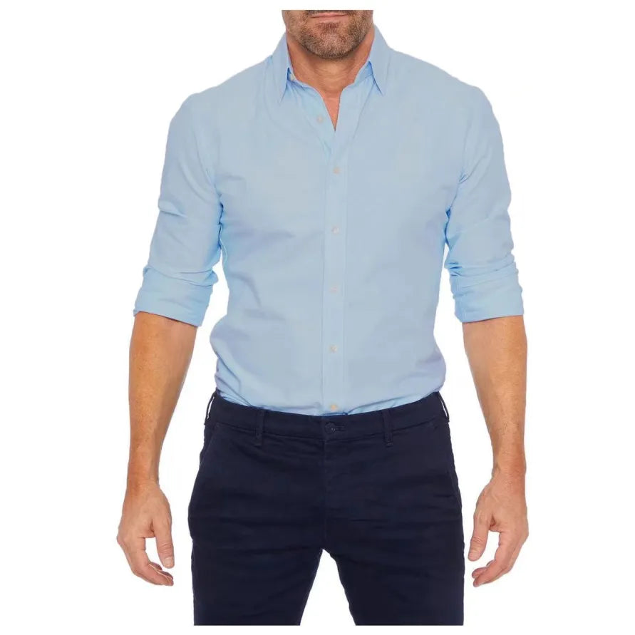 Hemd mit Reissverschluss langarm Slim Fit