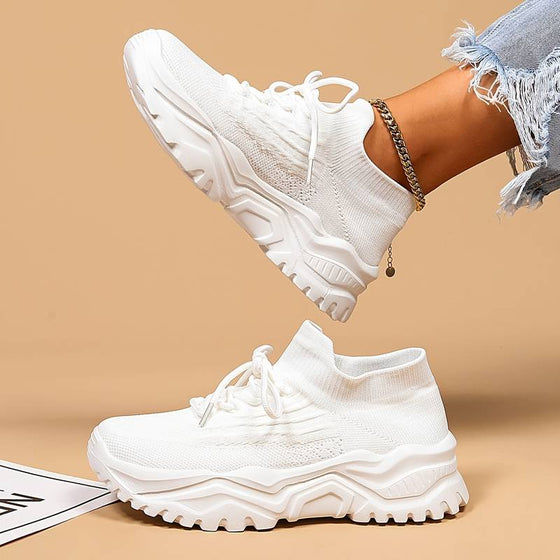 Orthopädische Schuhe Damen Strick Plateau