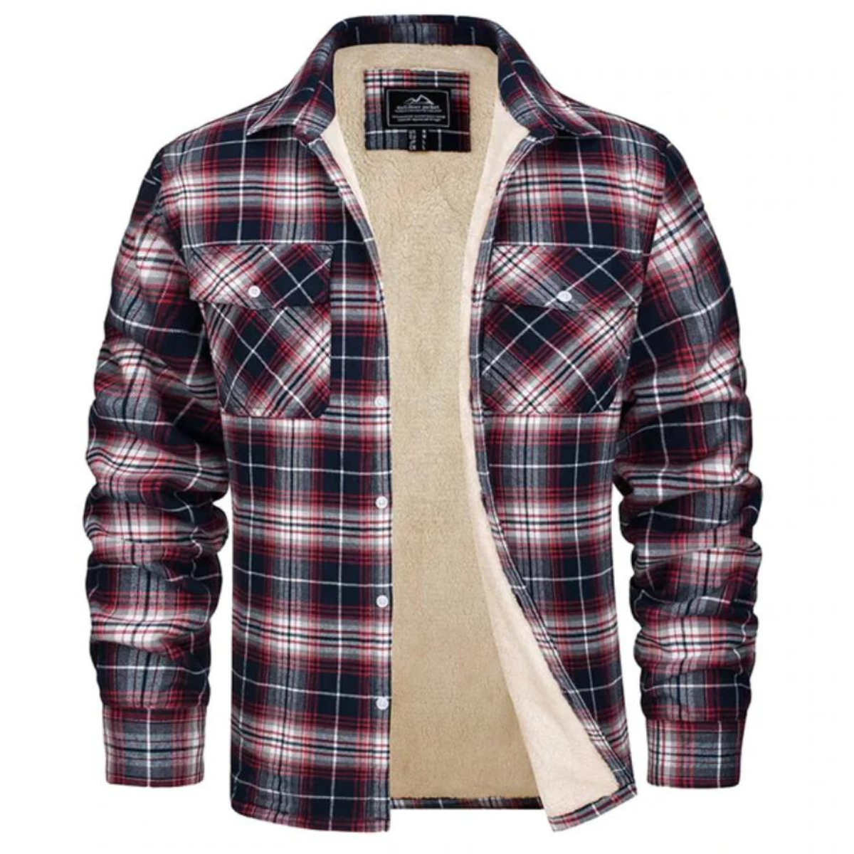 Winterjacke Freizeitjacke Herren | Gefüttert im Karohemd-Stil