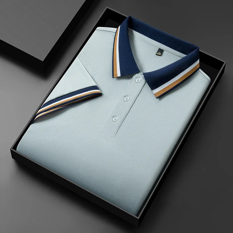 Poloshirt Herren Kurzarm mit Kontrastkragen – Ansicht 16