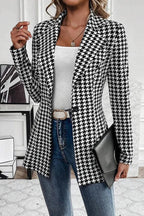 Blazer | Tailliert Karomuster Und Einreiher Design