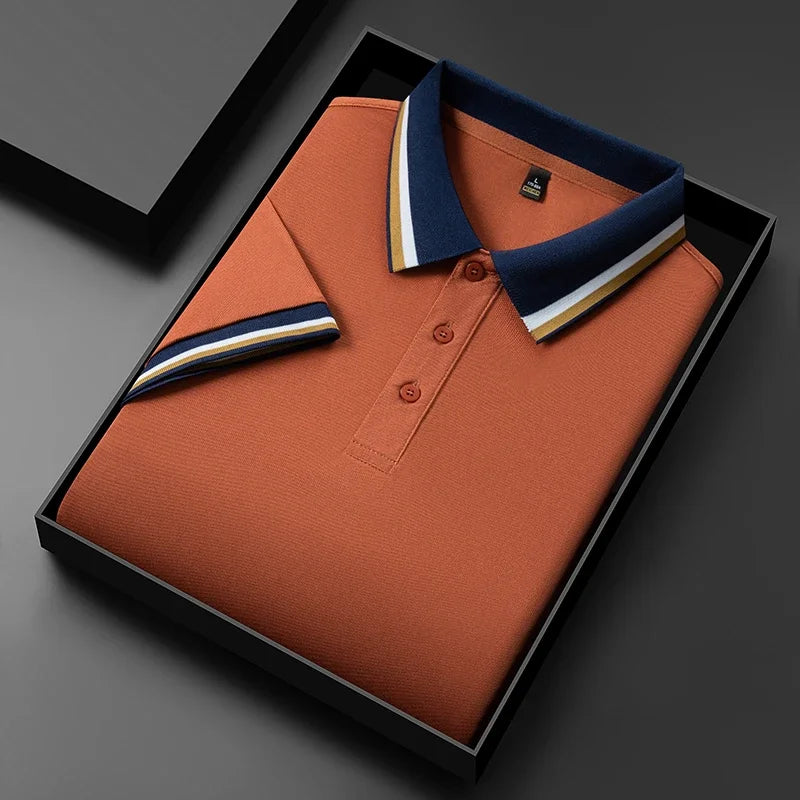 Poloshirt Herren Kurzarm mit Kontrastkragen – Ansicht 14