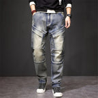 Herrenjeans Straight mit Knieeinsätzen