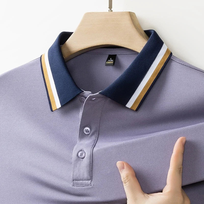 Poloshirt Herren Kurzarm mit Kontrastkragen – Ansicht 4