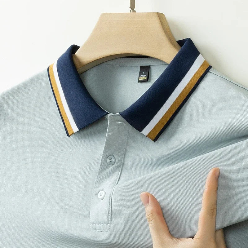 Poloshirt Herren Kurzarm mit Kontrastkragen – Ansicht 7