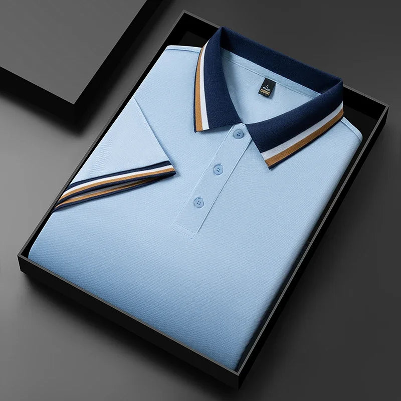 Poloshirt Herren Kurzarm mit Kontrastkragen – Ansicht 13