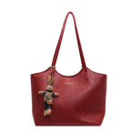 Damen Elegantes  Schultertasche groß mit Anhänger