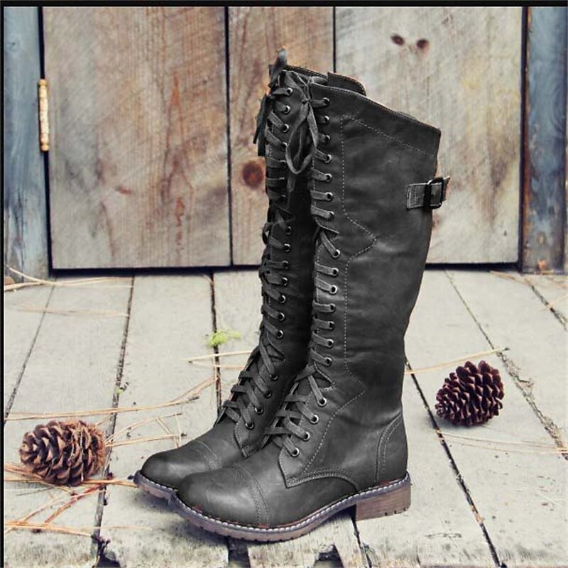Schnürstiefel Kniehoch Damen – Ansicht 3