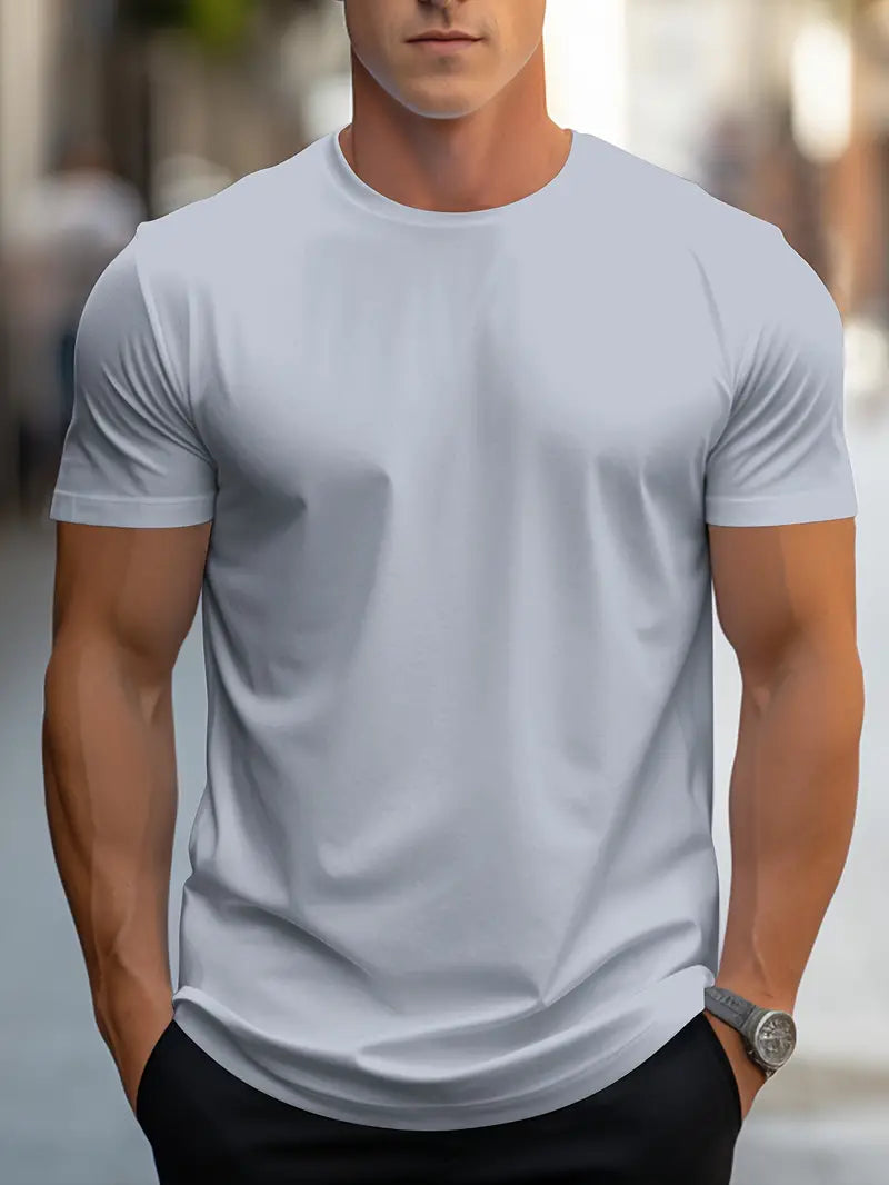 T-Shirt Basic Herren Rundhals Kurzarm – Ansicht 4