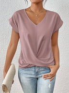 T-Shirt Damen mit V-Ausschnitt kurzarm