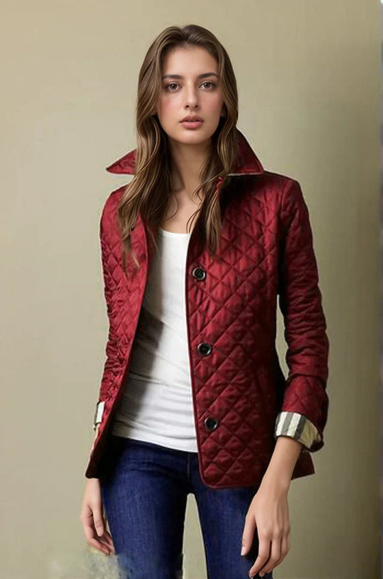 Steppjacke Damen | Kurz mit Knöpfen und Stehkragen
