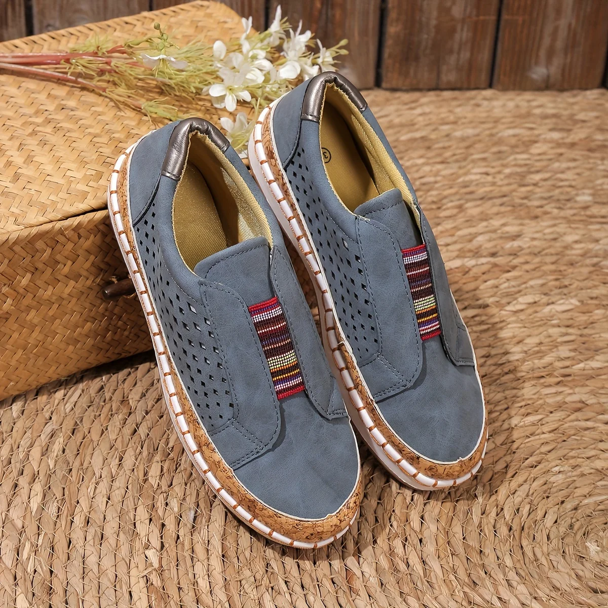 Slip-On Freizeitschuhe Damen perforiert – Ansicht 3