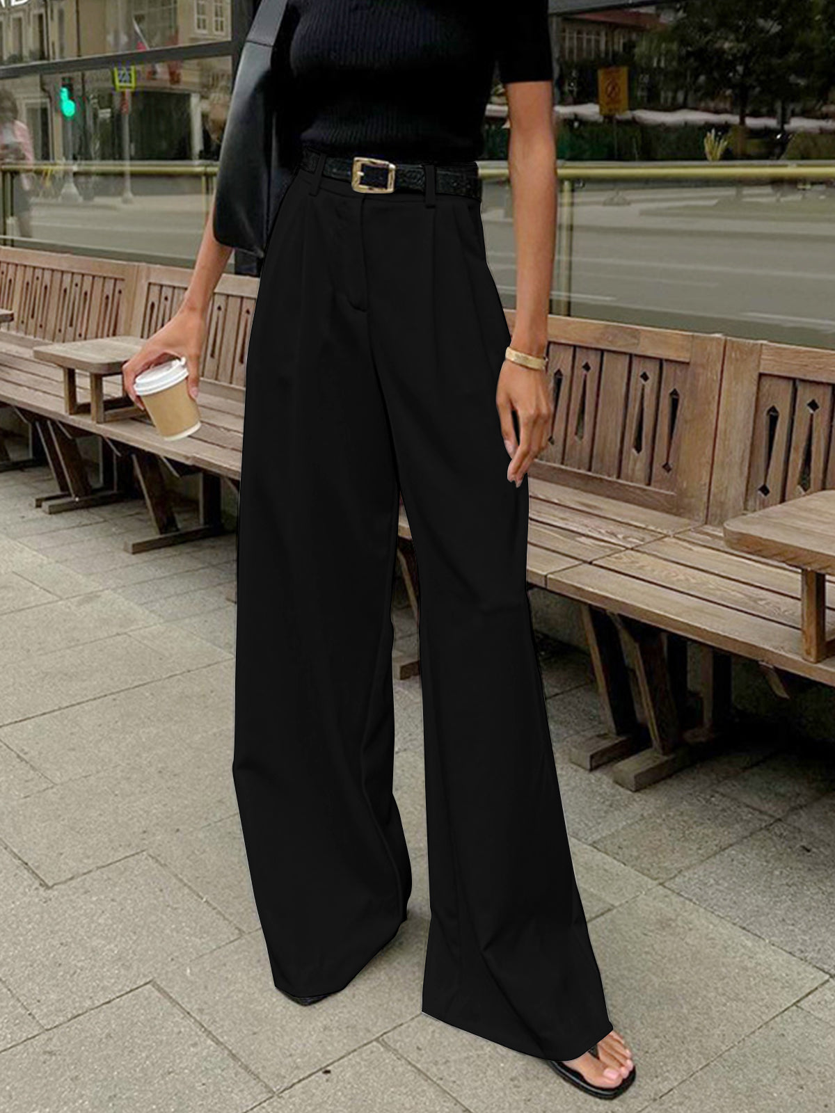 Weite Hosen Damen mit Gürtel