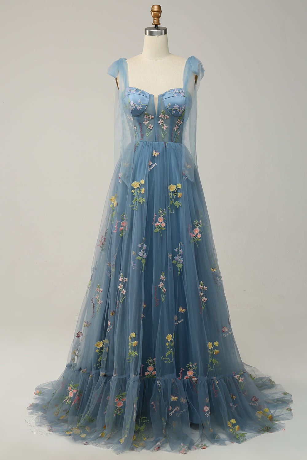 Damen Elegante Blumen Maxi Kleid – Ansicht 7