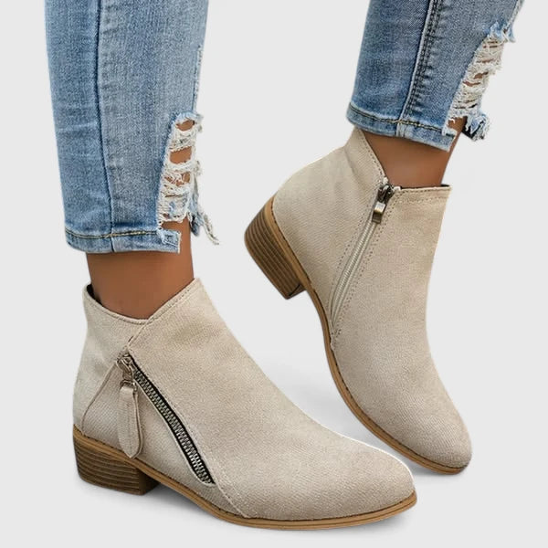 Orthopädische Damen-Stiefelette mit Reißverschluss