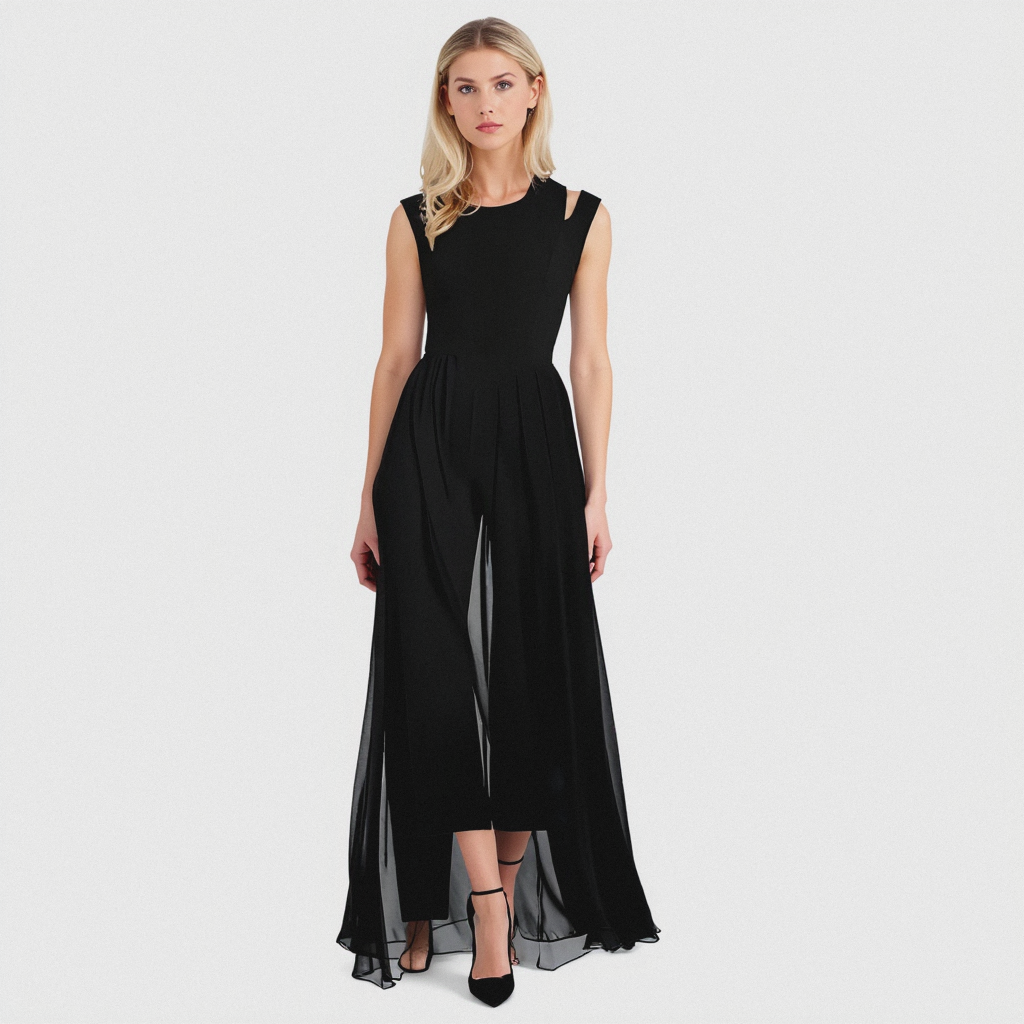 Ärmelloser | bodenlanger Jumpsuit für Hochzeitsgäste