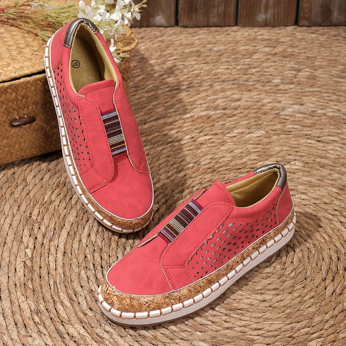 Slip-On Freizeitschuhe Damen perforiert – Ansicht 5
