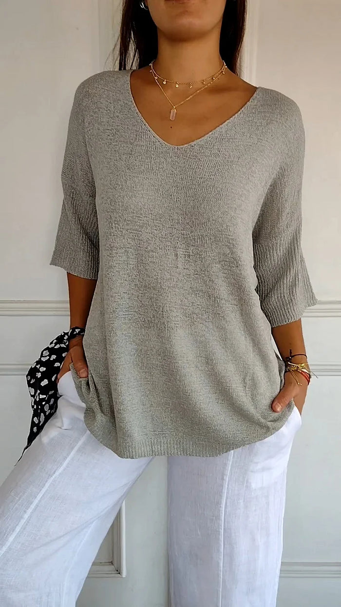 Damen Stricktop mit V-Ausschnitt