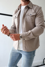 Bluse Hemd Jacke Herren | Hemdjacke mit Brusttaschen