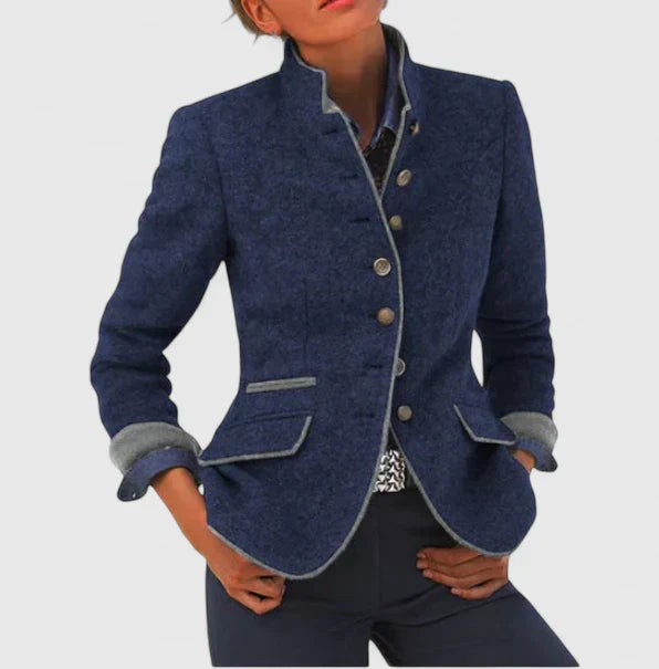 Cardigan Damen mit Stehkragen und Knopfleiste – Ansicht 3