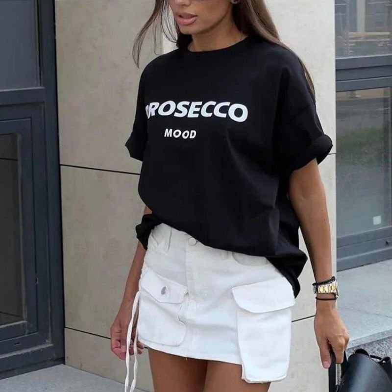 Cora - Lässiges Prosecco T-Shirt für Damen Side