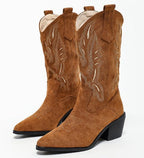 Cowboystiefel Damen Blockabsatz Stickerei