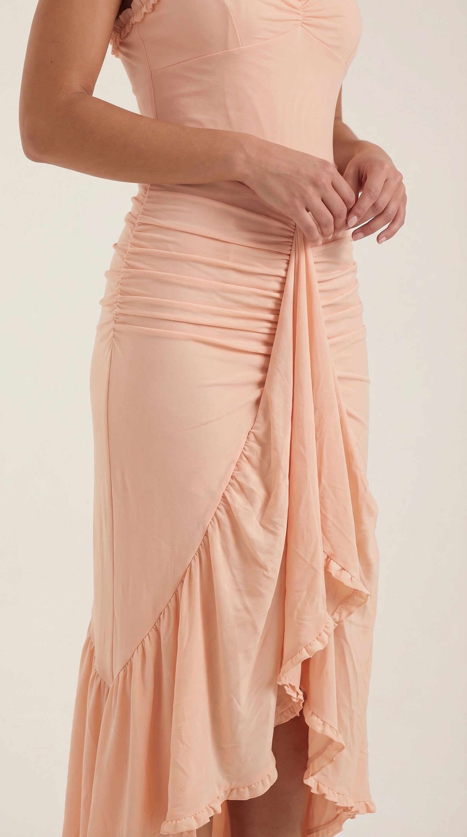 Damen Abendkleid asymmetrische Rüschen | Maxi View 13